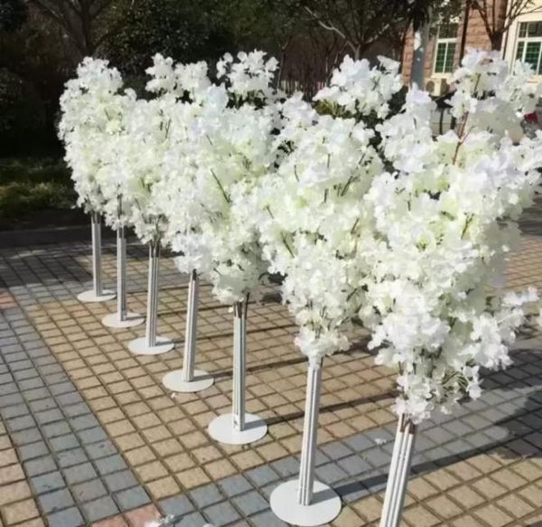 Flores de casamento decoração 5 pés de altura 10 peças slik artificial flor de cerejeira árvore coluna romana estrada leva para festa de casamento mal9438605