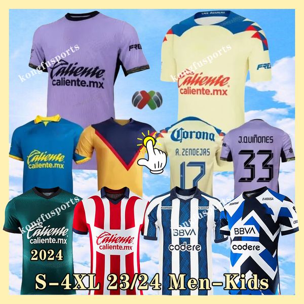 2023 2024 Chivas Deportivo GuADAlajara CF Club América Rayados Monterrey Unam Camisas de futebol Kids Kit Camisetas Futbol 23 24 Club Americas Football Shirt Home Away