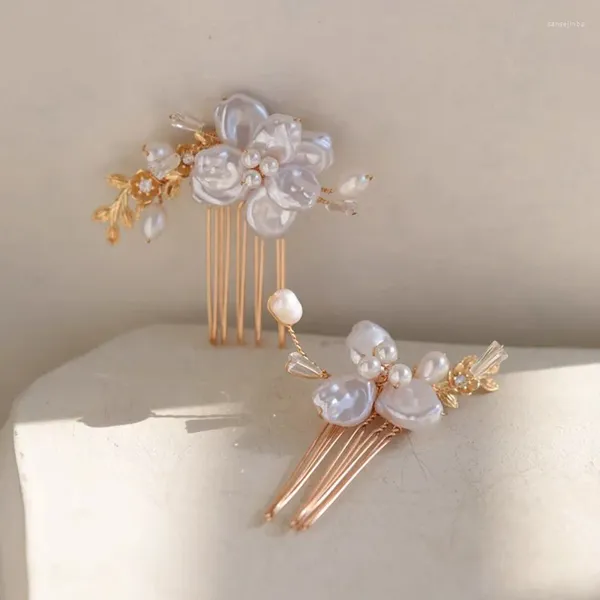 Клипы для волос имитация раковина цветочные свадебные палочки