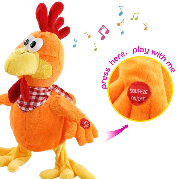 Agitando Balançando Frango Amarelo Bichos de Pelúcia Boneca Cantar Brinquedo Musical para Meninas Brinquedos de Pelúcia Presente de Aniversário Crianças 231228