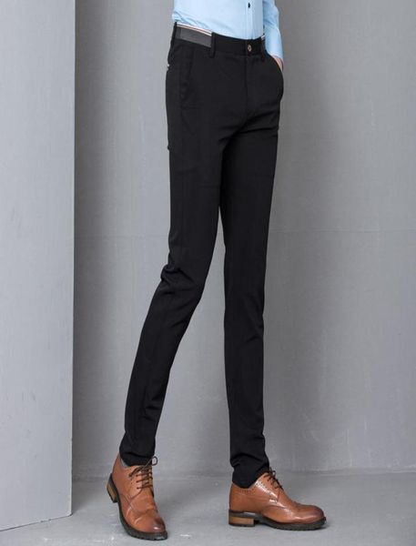 Preto Stretch Skinny Dress Pants Men Party Office formal Mens Suit Lápis Negócios Slim Fit Casual Male Troushers2290943