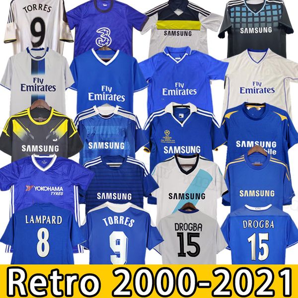 CFC Drogba Torres Retro Soccer Trikots Lampard Football Shirt Vintage Crespo Cole Zola Vialli 2000 01 2003 2005 06 07 2008 2012 2013 14 15 16 17 Mata 2017