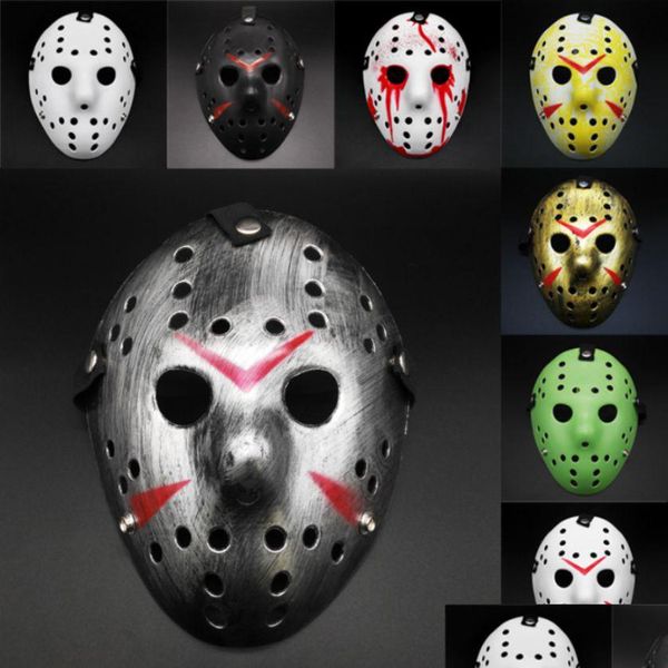 Dhs Maschere in maschera Maschera di Jason Voorhees Venerdì 13 Film horror Hockey Spaventoso Costume di Halloween Cosplay Festa in plastica Fy2931 D Dhfkw