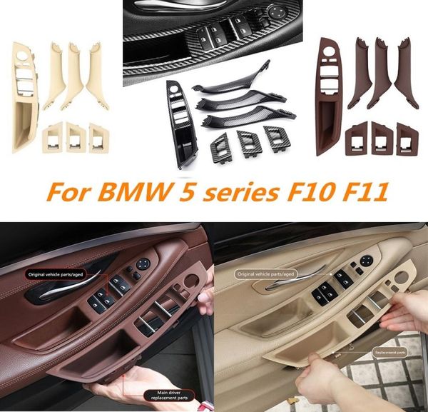 7pcs cardeira interna do interior da porta do painel Tampa de acabamento Pull para BMW 5 Série F10 F18 520 525 Cinza BEIGE BLAT BLAT MLAÇÃO DRILHA LHD6094794