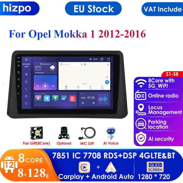 Rádio do carro de carplay 4g android 12 para opel mokka 1 2012 - 2016 reprodutor de vídeo multimídia 2 din wifi navegação gps áudio dsp estéreo