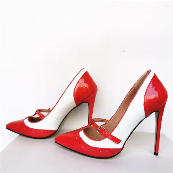 Vestido sapatos clássicos saltos vermelhos brancos mulheres bombas moda moda alta de uma festa de trabalho 2023 primavera