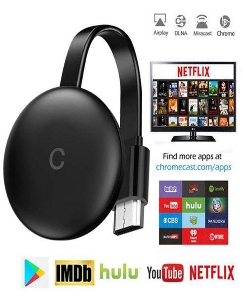 Chromecast 4K HD Medya Oyuncusu için G12 TV Çubuğu 5G24G WiFi Ekran Dongle Screen Google Home5936386 için 1080p Yansıtma