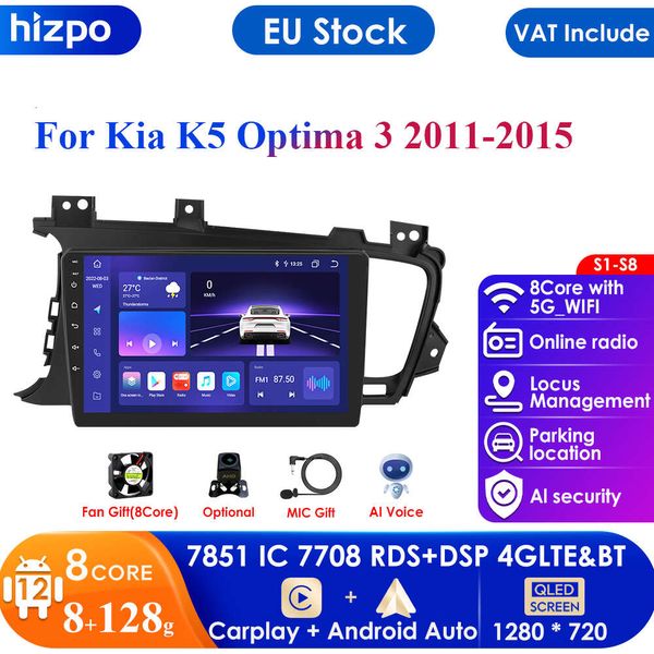 8G + 128G 4G-LTE Autoradio Android Auto per KIA Optima K5 2011-2015 GPS Navi Lettore multimediale Stereo QLED Carplay AI Unità principale BT