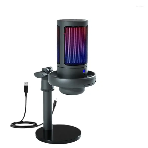 Mikrofone USB -Kapazitive Metallmikrofon -Professionalaufnahmestream und RGB Lightweight Desktop Podcast PC -Laptop