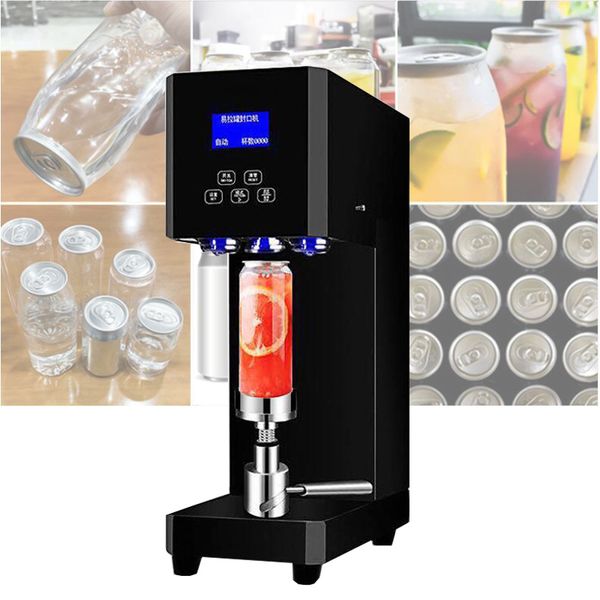 Máquina de selagem de lata inteligente automática, não rotativa, lata de plástico para animais de estimação, alumínio, cerveja, refrigerante, tamanho personalizado