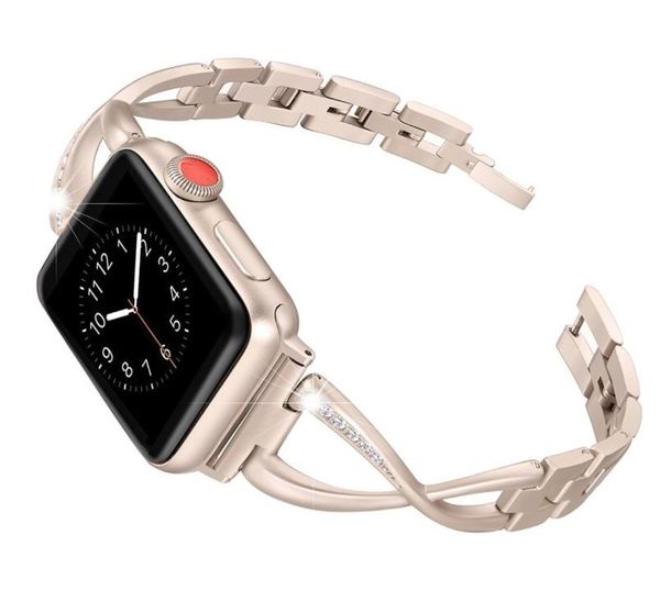 Women Watch Band für Uhrenbänder 38 mm/42 mm/40 mm 44 mm Diamant Edelstahlgurt für die IWatch -Serie 4 3 2 Armband3881605