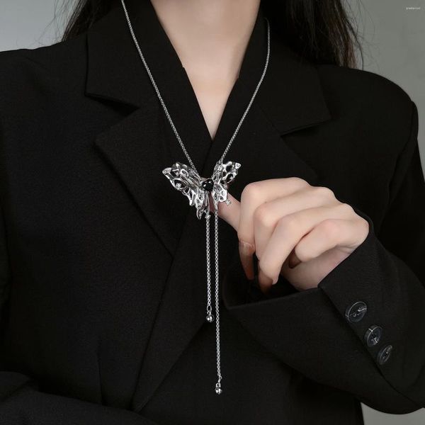 Anhänger Halsketten Minimalistische exquisite süße Schmetterling Halskette lange Kette Tier für Frauen weibliche koreanische Mode Harajuku Schmuck