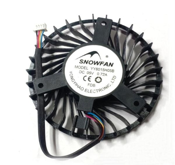 Ventilador inteiro SNOWFAN YY8015H05B espaçamento de furo equilátero 45MM 072A DC5V grande volume de ar 4 fios ventilador de resfriamento5540330