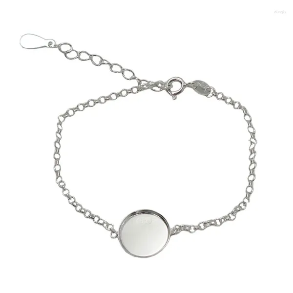 Link -Armbänder Ybjewelry 925 Sterling Silber Armband Basis Personalisierte einstellbare Rundschalen Schmuck Trendy Einstellungen ID 39519