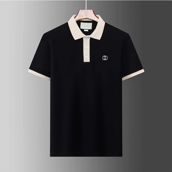 2024 Модная мужская рубашка-поло босса с короткими рукавами, дизайнерская мужская рубашка босса, роскошная рубашка с лацканами босса, высококачественная верхняя повседневная деловая облегающая футболка M-XXXL * 86