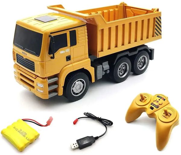 HUINA 1337 1 18 RC Truck Dump 6CH Mini-Fernbedienung Spielzeug für Jungen Geburtstag Weihnachtsgeschenk Baufahrzeuge 231228