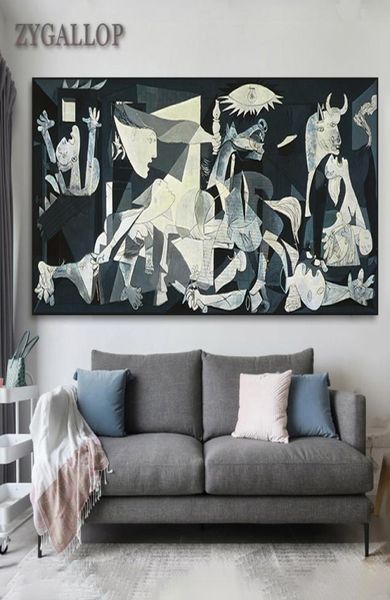 Picasso Berühmte Kunstgemälde Guernica Druck Auf Leinwand Picasso Kunstwerk Reproduktion Wandbilder Für Wohnzimmer Home Dekoration5130505