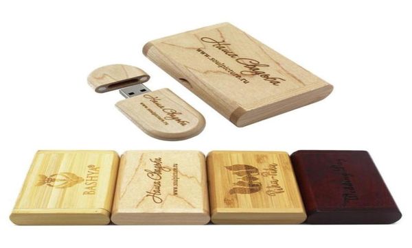 Bens USB Flash Drive 4GB 8GB 16GB 32GB Pen aciona Maple Wood Stick com a caixa de madeira 9723842