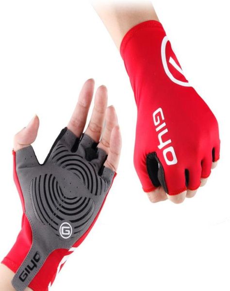 2018 Anti Slip Gel Pad Luvas de Bicicleta Gel Pad Curto Meio Dedo Luvas de Ciclismo Respirável Esportes Ao Ar Livre Homens Bicicletas Pulseiras Glov5611247