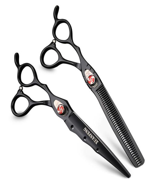 Xuanfeng 7 polegadas de 7 polegadas de cabeceira profissional de cabeleireiro profissional Japão 440c Cutting Scissors Shear Shear Conjunto de salão de salão de salão de barbeiro2230005