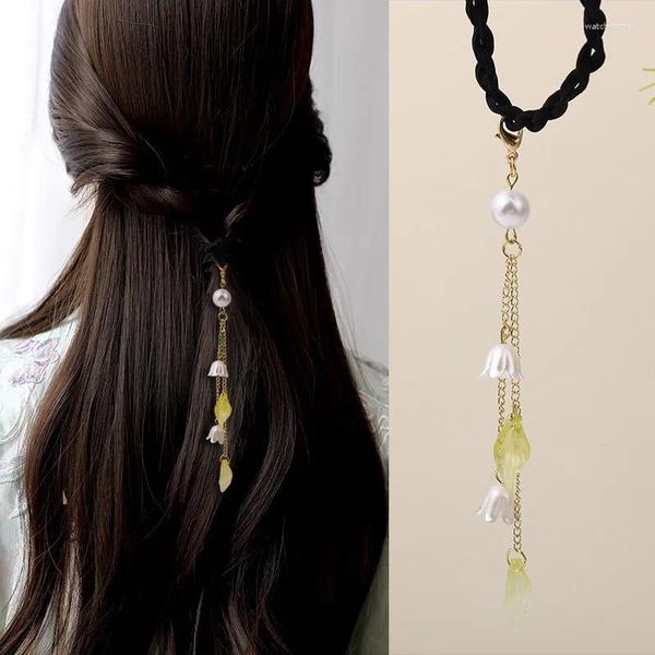 Clip per capelli cinesi in stile antico Elegante temperamento fiori per perle nappe di perle Hanfu Qipao Accessori per le donne Regali