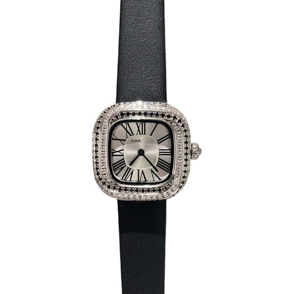 Damen Uhr Watch Diamond Eingelegtes Ozean Luxuskissen geformte Uhren Gummi -Gurt -Modedesigner Frauenwatch