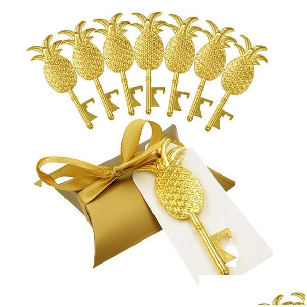 Partybevorzugung Hochzeit Braut Pralinenschachtel Gold Ananas Flaschenöffner Addmes Karte mit Band Geburtstagsfeierbevorzugungen Geschenk DIY Dekor Versorgung L Dhg1A