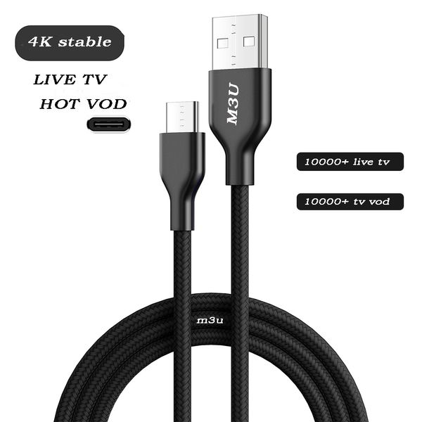 Cavo TV in diretta 4K per M3U Smart tv PC Android IOS campione gratuito Lettore più intelligente Live alta chiara veloce stabile in Spagna Germania Turchia Europa