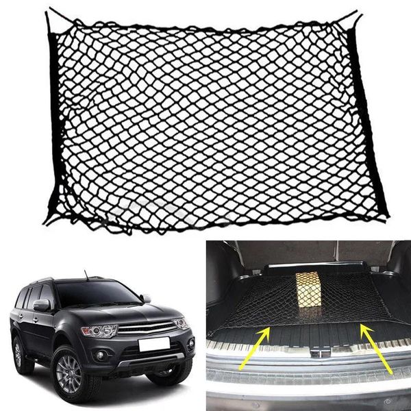 Organizador para Mitsubishi Pajero Sport Car Veículo Black Trunk Cargo Baggage Organizer Nylon Nede de assento vertical simples