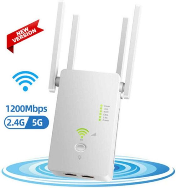 Router amplificatore di segnale wireless ripetitore WiFi Range Extender Dual Band 1200Mbps7408719