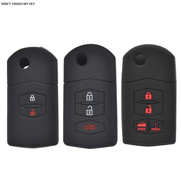 Autoschlüssel-Trekkingstöcke Silikon-Autoschlüsselhülle für Mazda Demio 2 3 5 6 M3 M5 M6 CX-5 CX7 CX9 RX8 MX5 MPV-Abdeckung Keyless Remote Fob Shell Skin ProtectorL2031228