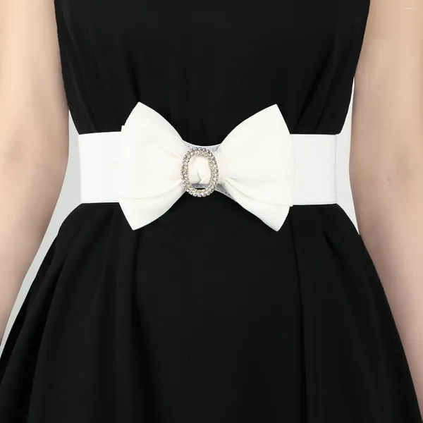 Cintos Mulheres Cintura Big Co -Baça Elastic Solid Elastic Large Cinturão da cintura para Lady Dress Skirt