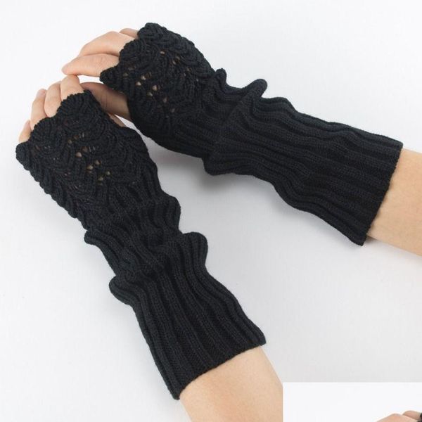 Fingerlose Handschuhe Gestrickte Lange Winter Fingerlose Handschuhe Ärmel Warm Arm Er Weiche Handschuh Fäustlinge Manschette Für Frauen Mädchen Mode A Dhgarden Dh3Pw