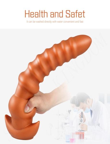 Massage Big Long Shpe Spesso anale per perle del massager ano masturbatore morbido silicone di dildo clit clitoride stimolatore erotico sesso adulto 2293101