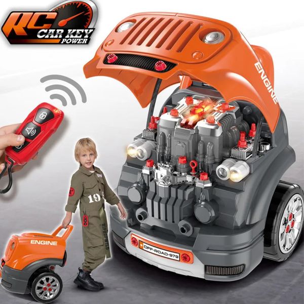 Porca desmontagem carga e descarga caminhão diy carro brinquedo criança parafuso menino educação criativa modelo montado bloco conjunto de ferramentas 231227