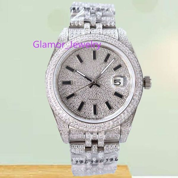 Moissanite diamante iced out designer relógio masculino para homens de alta qualidade montre movimento automático relógios orologio.Montre De Luxé