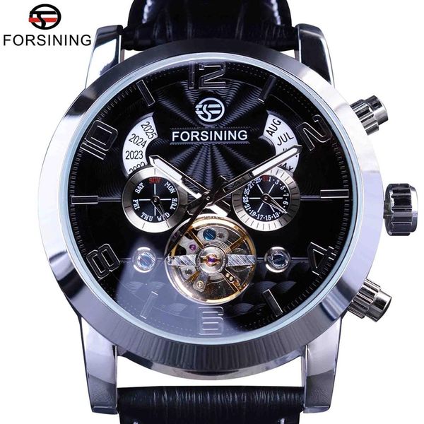 Orologio Forsining Tourbillion Fashion Wave Dial Design Display multifunzione Orologio automatico da uomo Top Brand di lusso meccanico da polsow272c