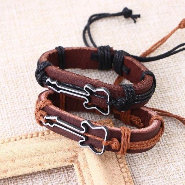 Charme Bracelets estilo liga de zinco feminino Mulheres antigas homens PU PULHAS DE CALUS