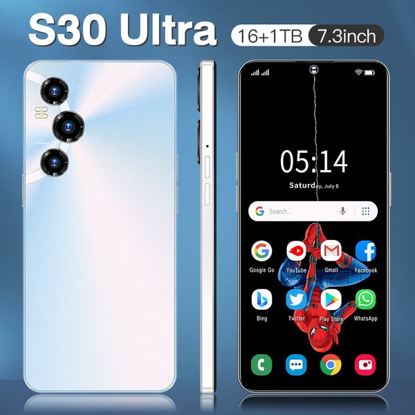 2024 Original S30 Ultra 5G High-End-Smartphone, 7,3 Zoll großer Akku, 8000 mAh Kapazität, 16 GB RAM + 1 TB ROM, 5G Dual-SIM, Dual-Standby-Telefon, globale Version ANDROID 13.0, 50 MP + 108 MP