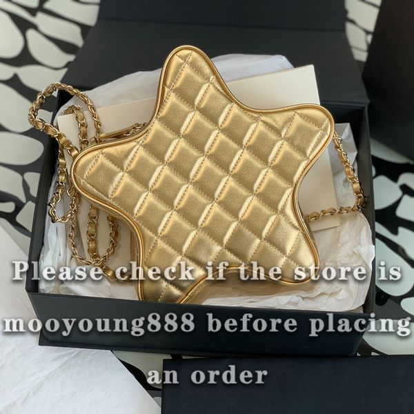 12A Upgrade Mirror Quality Designer Luxurys Star Bolsas Mulheres Pequenas Bolsas De Couro Genuíno Lambskin Acolchoado Hobo Bolsa Crossbody Gold Ombro Chain Strap Box Bag