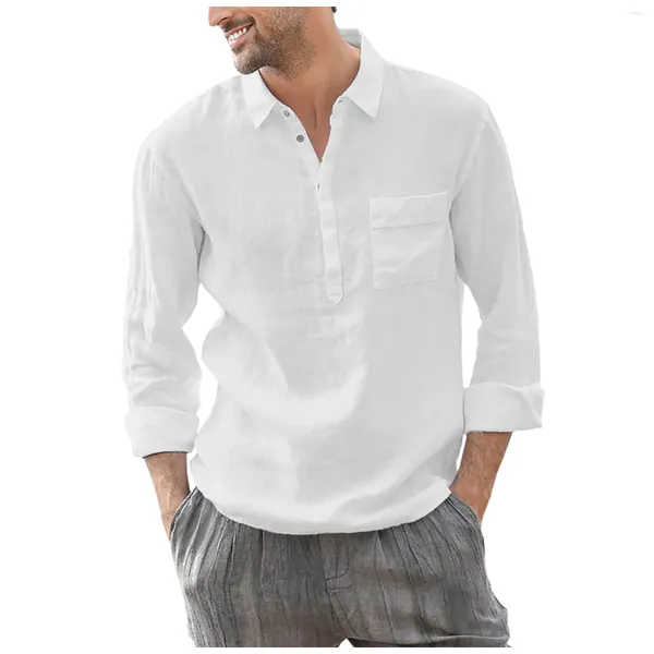 Camicie da uomo sciolte autunno vintage marchio marchio a strisce per chic bottoni a manica lunga camisa casual 2023 s-xxl