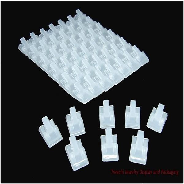 Porta di gioielli in plastica in plastica bianca bianca nera per display ad anello piccole clip clip per il display anello di dito 200 pcs shippin219y