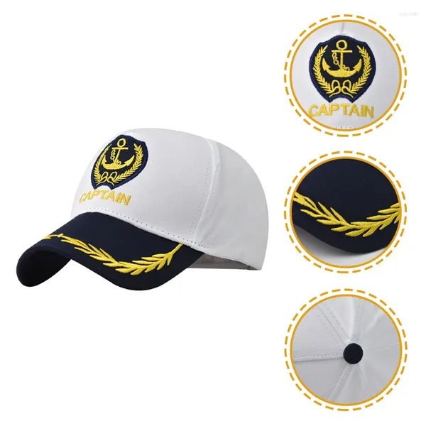 Berets Navy Cap Womens Hats Baseball Caps White Outfit Vintage Captains Boating UV -Schutz für