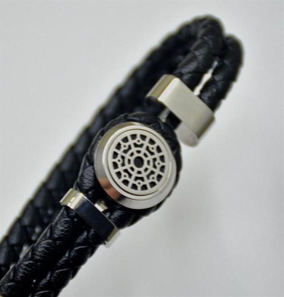 Luxuriöse schwarze geflochtene Lederarmbänder mit Mt-Branding, französischer Herrenschmuck, Charm-Armband Pulseira als Geburtstagsgeschenk298S7402275