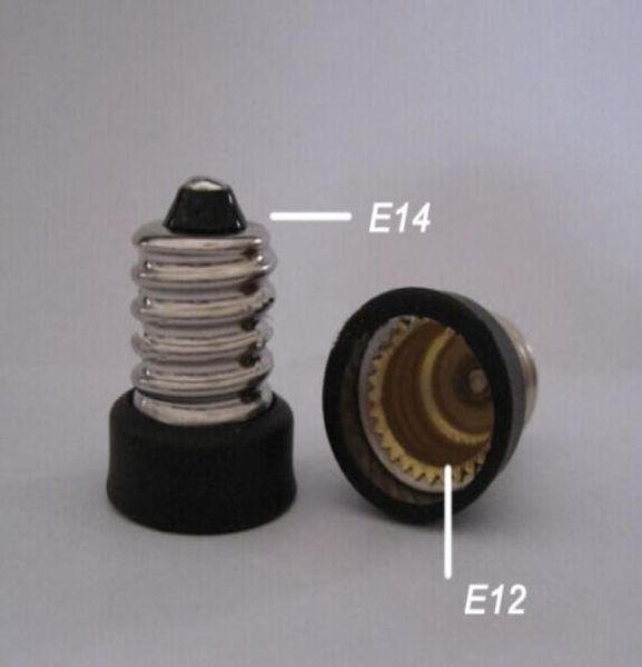 Adaptador de suporte de lâmpada E14 para E12, conversor de soquete, trocador de base de luz 20pcs26319155518753