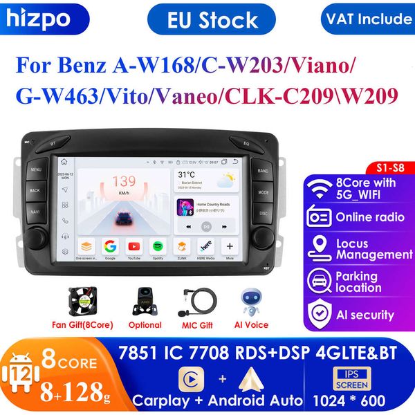 Carplay 4G-LTE 7 ''2din Android Autoradio GPS per Mercedes Benz W203 Vito W639 W168 Vaneoclk W209 W210 Audio WIFI Autoradio RDS