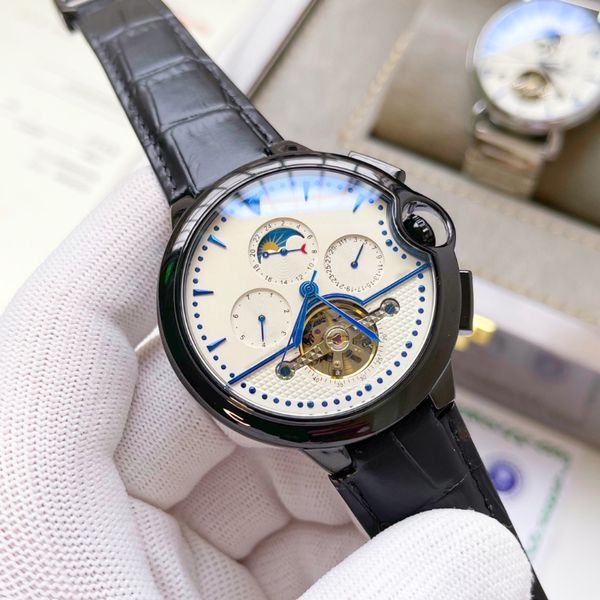 Risposta dell'agente della fabbrica di orologi da gentiluomo d'affari da uomo, costosi macchinari automatici con tutte le funzioni, orologi di design da uomo