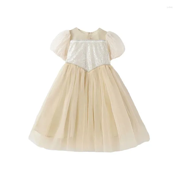 Платья для девочек YourSeason, повседневная одежда принцессы для девочек-подростков, лето 2023, сетчатая лоскутная одежда, детское модное кружевное платье