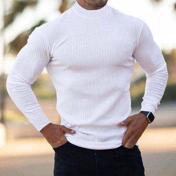 Herren-T-Shirts, Fitness-Top, Herren-Shirt, Winter, langärmelig, schweißabsorbierender Pullover, leicht, schnell trocknend, schmale Passform für das Wetter