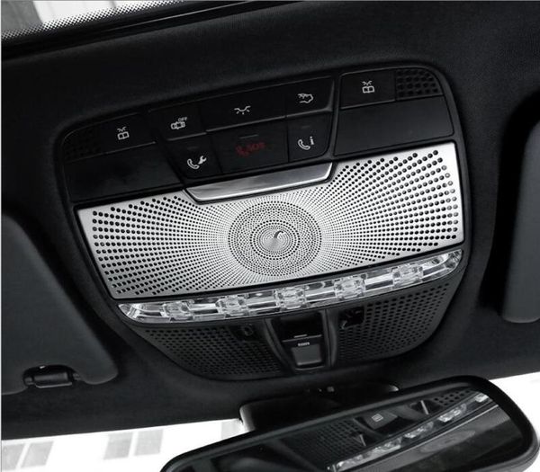 Paslanmaz Çelik Araba Sticker Çatı Okuma Işık Paneli Dekorasyon Kubbe Lambası Kapağı Trim Mercedes 2015-2018 C Sınıfı W205 GLC X253 5.08682645